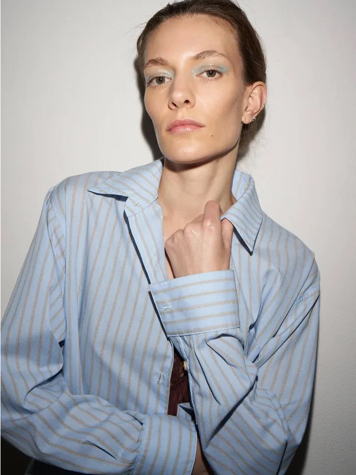 Jamie Haller Stripe Weekend Shirt Baby Blue Stripe